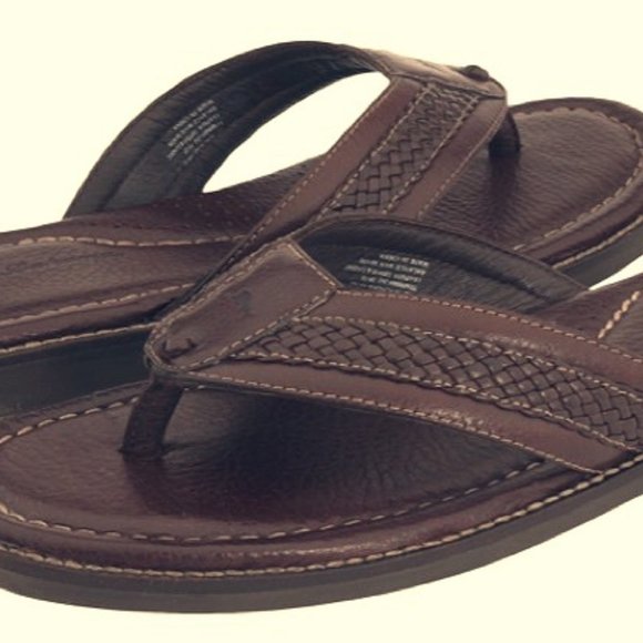 Tommy Bahama Anchors Away Brown Leather Sandal - Picture 1 of 5